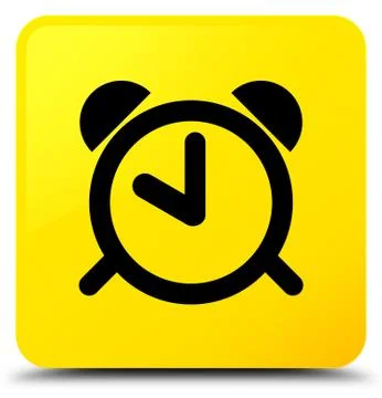 Alarm clock icon yellow square button Illustrazione stock