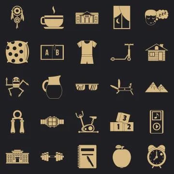 Alarm clock icons set, simple style イラスト素材