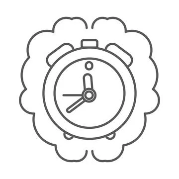 Alarm clock inside a human brain shape Stock Illustration