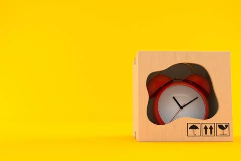 Alarm clock inside package Stock Illustration
