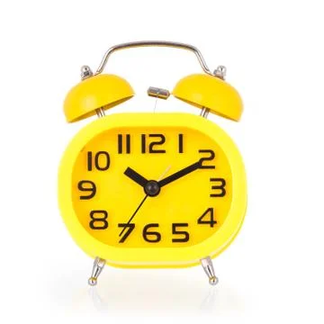 Alarm-clock isolate on white background Stock Photos