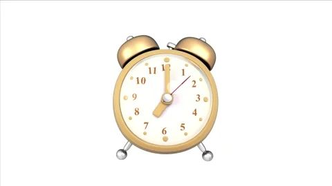 Alarm clock isolated 3d animation. Stock Footage 324582976