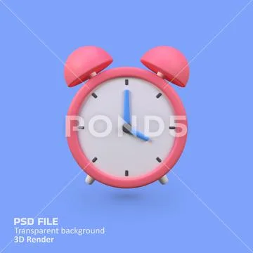Alarm clock isolated 3d render icon illustration PSD Template