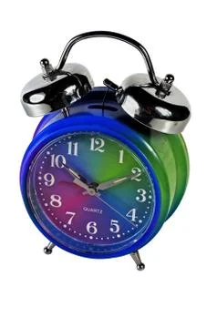 Alarm Clock Isolated With Clipping Path Stock Photos