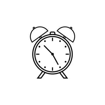 Alarm clock line icon, school and office element Illustrazione stock