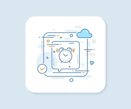Alarm clock line icon. Time sign. Watch. Vector Stock Illustration