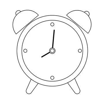 Alarm Clock Line icon, vector isolated on white background Stock Illustration