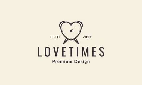 Alarm clock love shape logo symbol vector icon illustration graphic design Stock Illustration