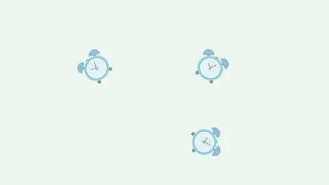 Alarm clock in motion 2D animation. Stock Footage 74711549