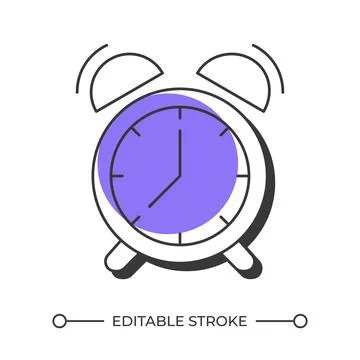 Alarm clock offset shadow line icon Stock Illustration