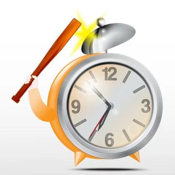 Alarm clock. Orange. Vector Stock Illustration