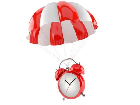 Alarm clock with parachute Stock Illustration
