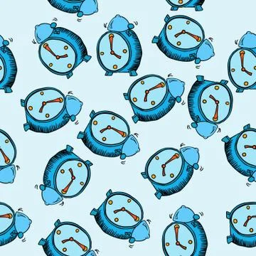 Alarm clock pattern Stock Illustration