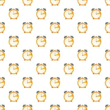 Alarm clock pattern repeating for time concept background 스톡 일러스트