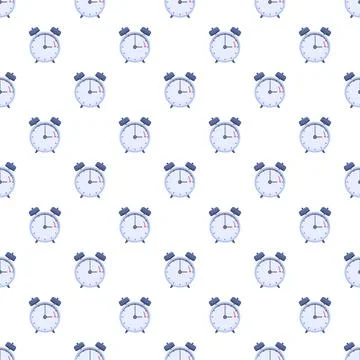 Alarm clock pattern for time change concept 스톡 일러스트
