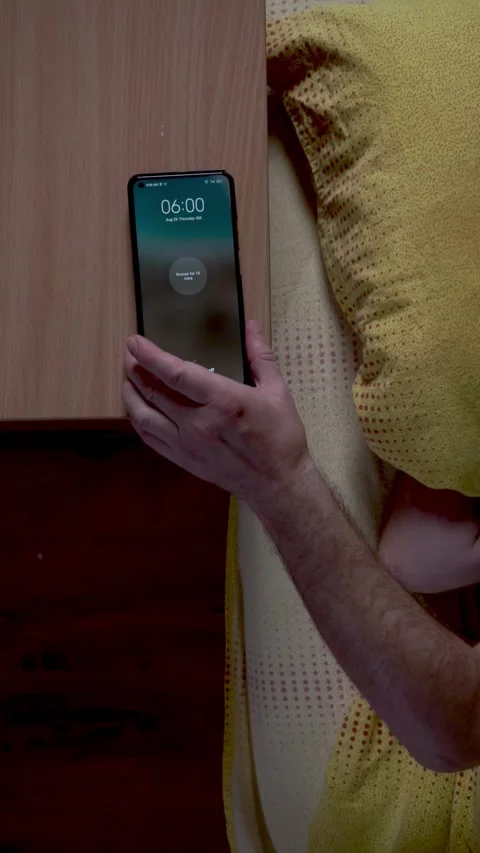 Alarm clock on phone Stock Footage 283544335