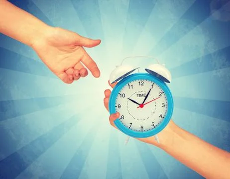 Alarm clock with pointers Stock Photos