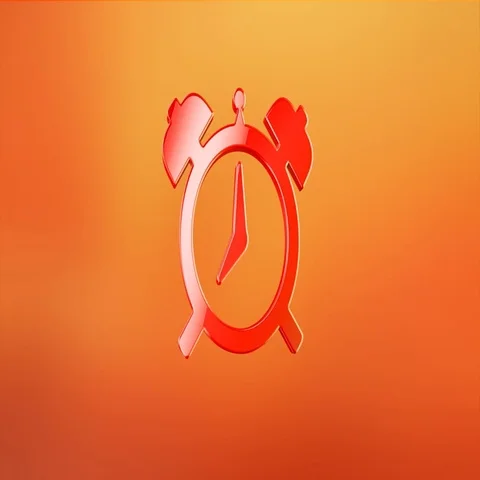 Alarm Clock Red 3d Icon Stock Footage 69720362