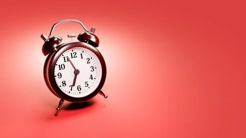 Alarm Clock on Red Background Stock Illustration