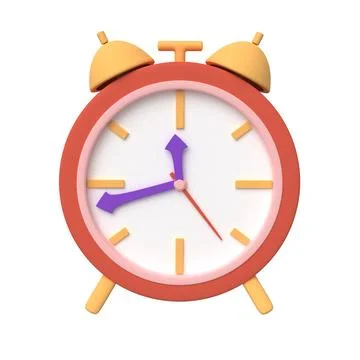 Alarm clock red isolated on white background Stock Illustration