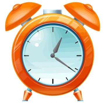 Alarm clock red wake illustration classic bell old Illustrazione stock