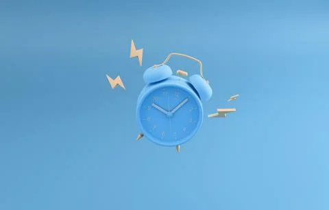 Alarm clock ring 3d render 스톡 일러스트