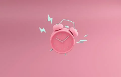 Alarm clock ring 3d render Illustrazione stock
