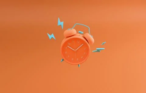 Alarm clock ring 3d render Illustrazione stock