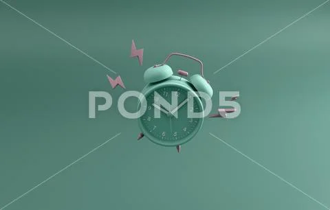 Alarm clock ring 3d render Ilustração Stock