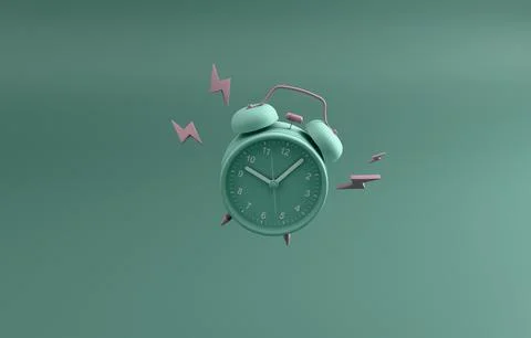 Alarm clock ring 3d render 스톡 일러스트