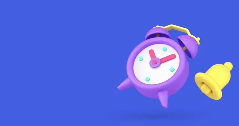 Alarm clock ring bell warning reminder  3d icon animation Stock Footage 276410021