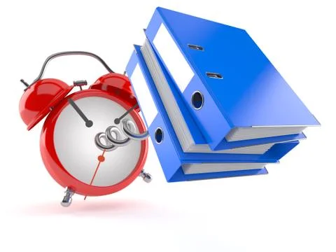 Alarm clock with ring binders Stock Illustration