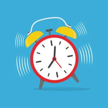 Alarm clock ringing. Stock Illustration