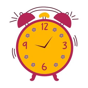 Alarm clock ringing isolated on background. Wake up time. Vector illustrati.. Stock Illustration