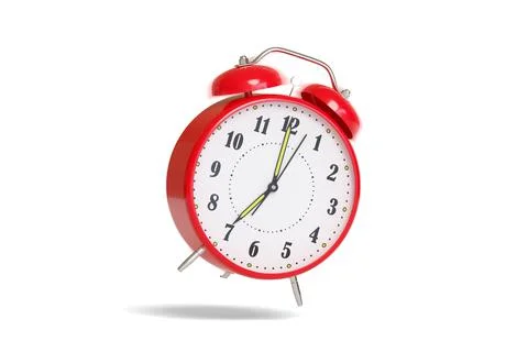 Alarm clock ringing isolated on white background with motion blur. 3d illustr 스톡 일러스트