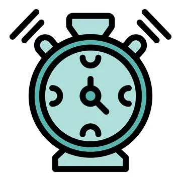 Alarm clock ringing loudly with bells sounding out Stock Illustration