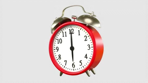 Alarm clock ringing in the morning - 3d render looped with alpha channel. Stock Footage 167487538