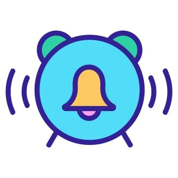 The alarm clock is ringing the vector icon. Isolated contour symbol illustration Ilustração Stock