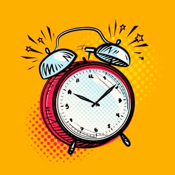 Alarm clock is ringing, wake-up call. Reminder, deadline concept. Vector Stock Illustration