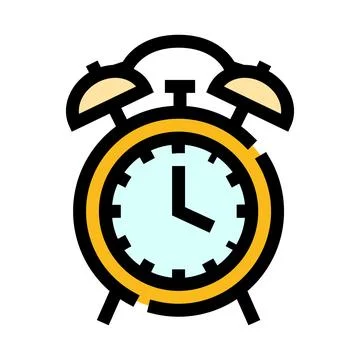Alarm clock ringing waking up for morning schedule Stock Illustration