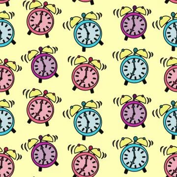 Alarm Clock rings Stock Illustration