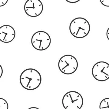 Alarm clock seamless pattern background icon. Business flat vector illustrati Illustrazione stock
