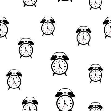 Alarm clock seamless pattern background Stock Illustration