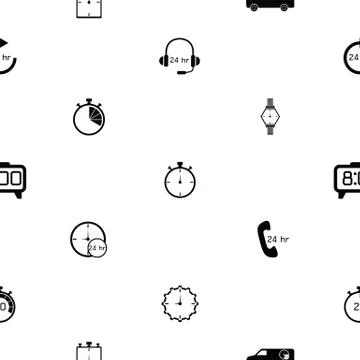 Alarm clock seamless pattern background icon. Stock Illustration