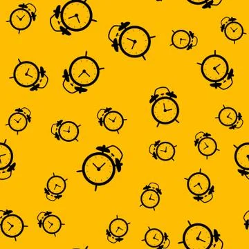 Alarm Clock Seamless Pattern background.  Illustration Stock Illustration