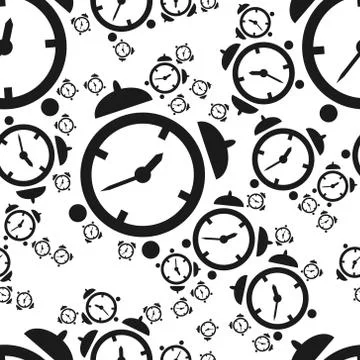 Alarm clock seamless pattern Stock Illustration