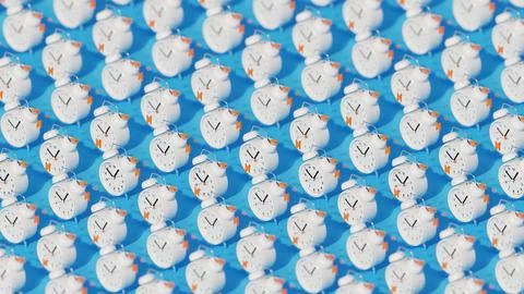 Alarm Clock Seamless Pattern Stock Illustration