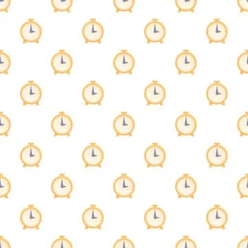 Alarm clock seamless pattern representing time management Illustrazione stock