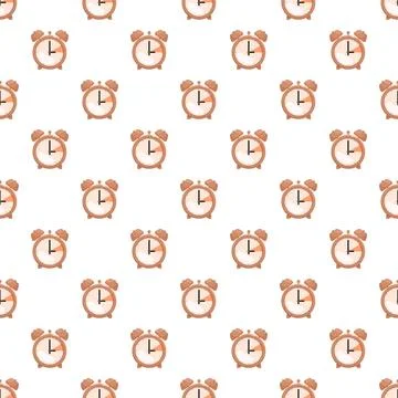 Alarm clock seamless pattern representing time management Stock Illustration
