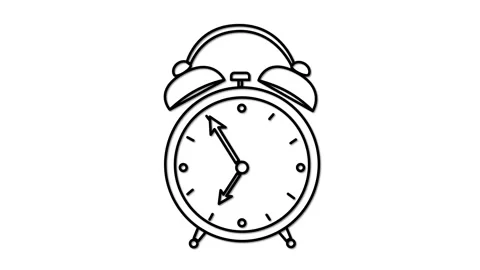 Alarm clock self drawing animation. Luma... | Stock Video | Pond5